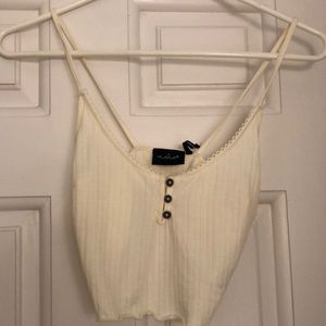 Cream cropped tank top. Urban Outfitters Size XS